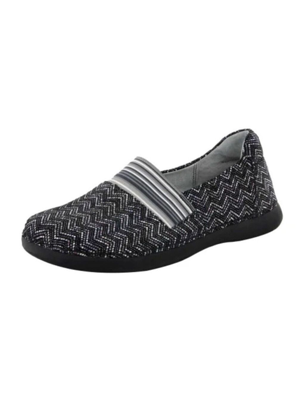 Alegria Glee Ric Rack Loafers Shoes US Size 6.5-7 EU 37 GLE-454 Slip On Black